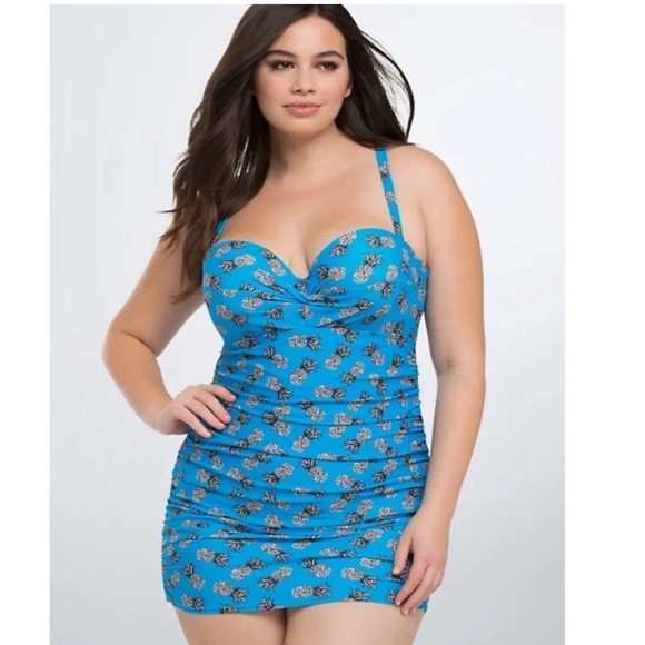 torrid Other - Torrid Blue Pineapple Swim Dress 3X.